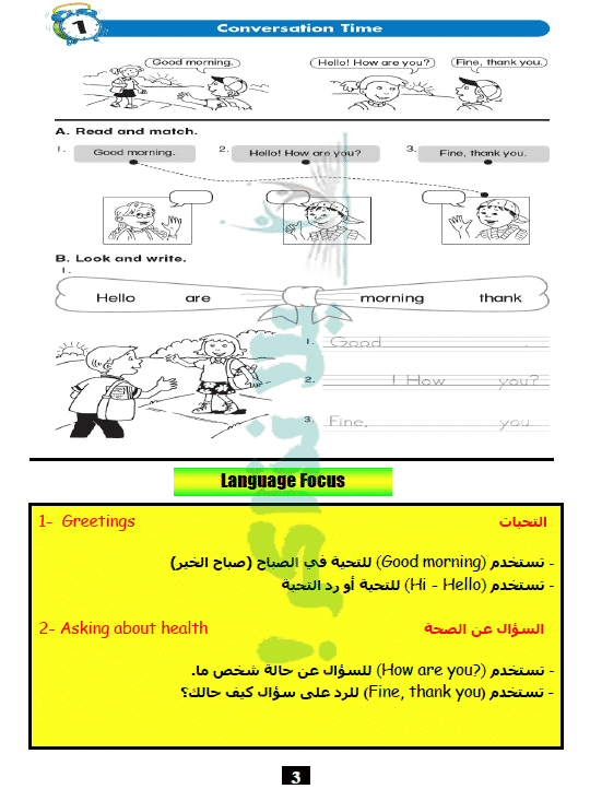 ملزمة انجليزي للصف الثاني الإبتدائي ترم اول