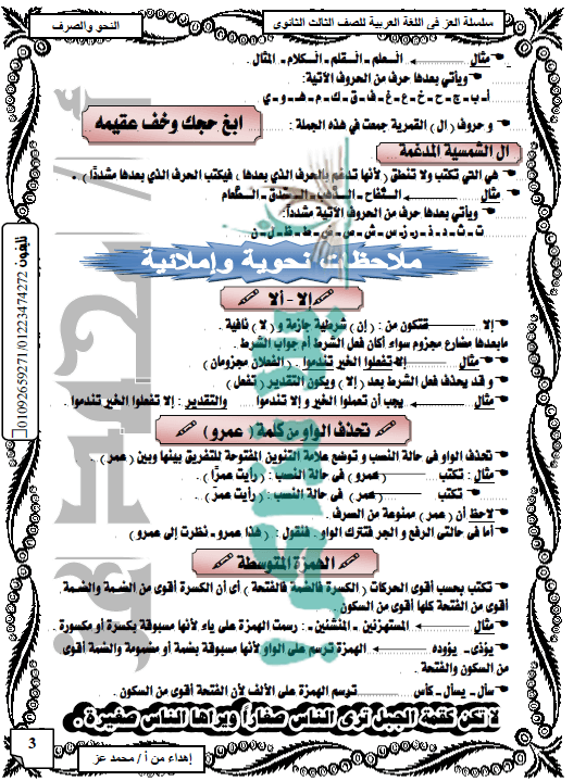 ملزمة نحو شاملة جميع القواعد للثانوية العامة