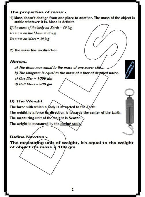 ملزمة science للصف السادس الابتدائي الترم الأول pdf