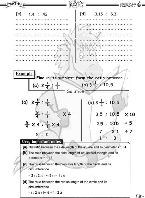مذكرة math للصف السادس الابتدائي لغات ترم اول
