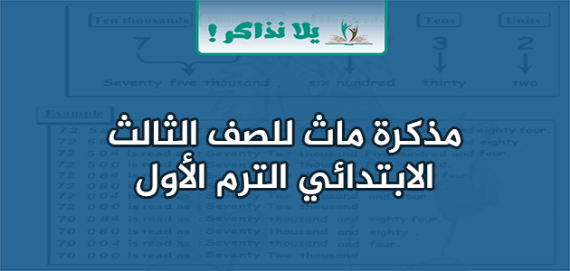 مذكرة ماث للصف الثالث الابتدائي الترم الأول