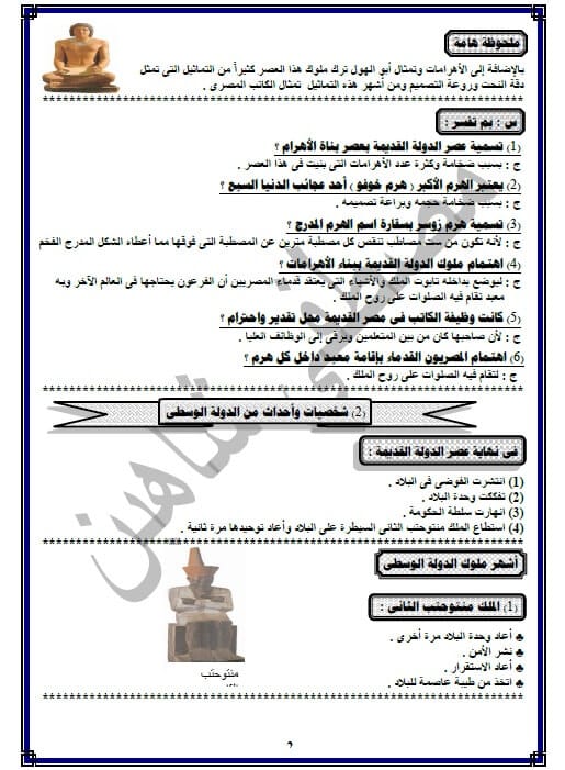 مذكرة دراسات للصف الرابع الابتدائي ترم ثاني