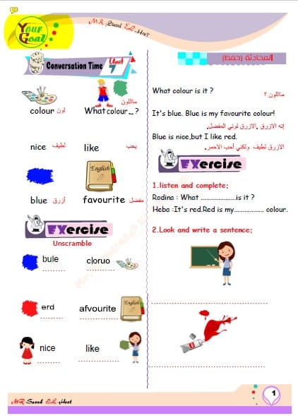 مراجعة نهائية للغة الانجليزية للصف الثالث الابتدائى ترم ثانى