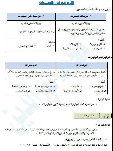 مذكرة احياء للصف الاول الثانوي الترم الأول