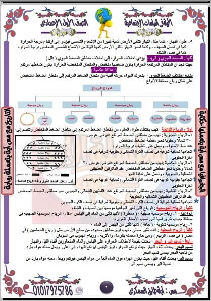 مذكرة دراسات اجتماعية للصف الاول الاعدادي ترم ثاني