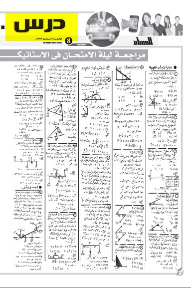 مراجعة ليلة الامتحان استاتيكا للثانوية العامة