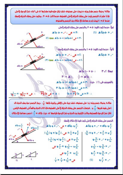 مراجعة استاتيكا للصف الثالث الثانوي