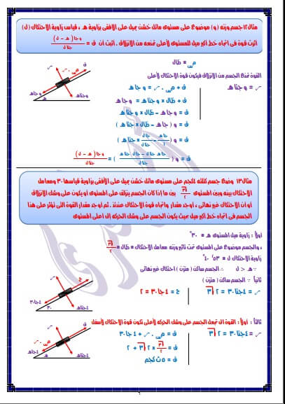 مراجعة استاتيكا للصف الثالث الثانوي