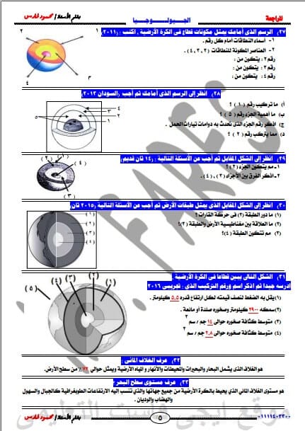 مراجعة ليلة الامتحان في الجيولوجيا للثانوية العامة