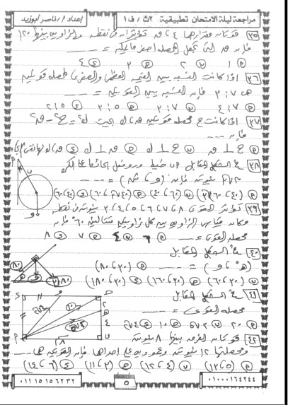 مراجعة نهائية تطبيقات الرياضيات للصف الثاني الثانوي الترم الاول