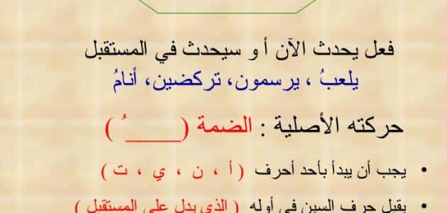 ما هو الفعل المضارع في اللغة العربية؟