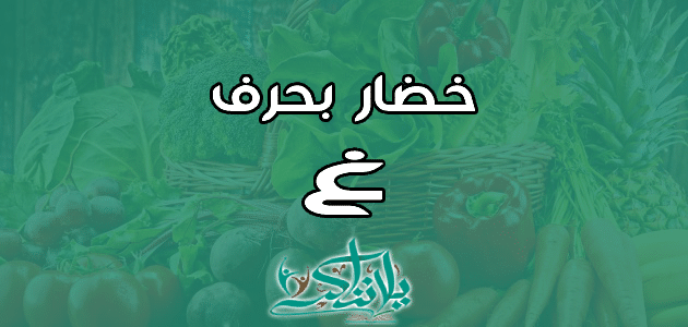 اسم خضار بحرف الغين غ